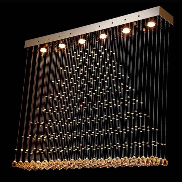 Sefinn Four Snez 6-Light Unique Geometric Crystal Chandelier