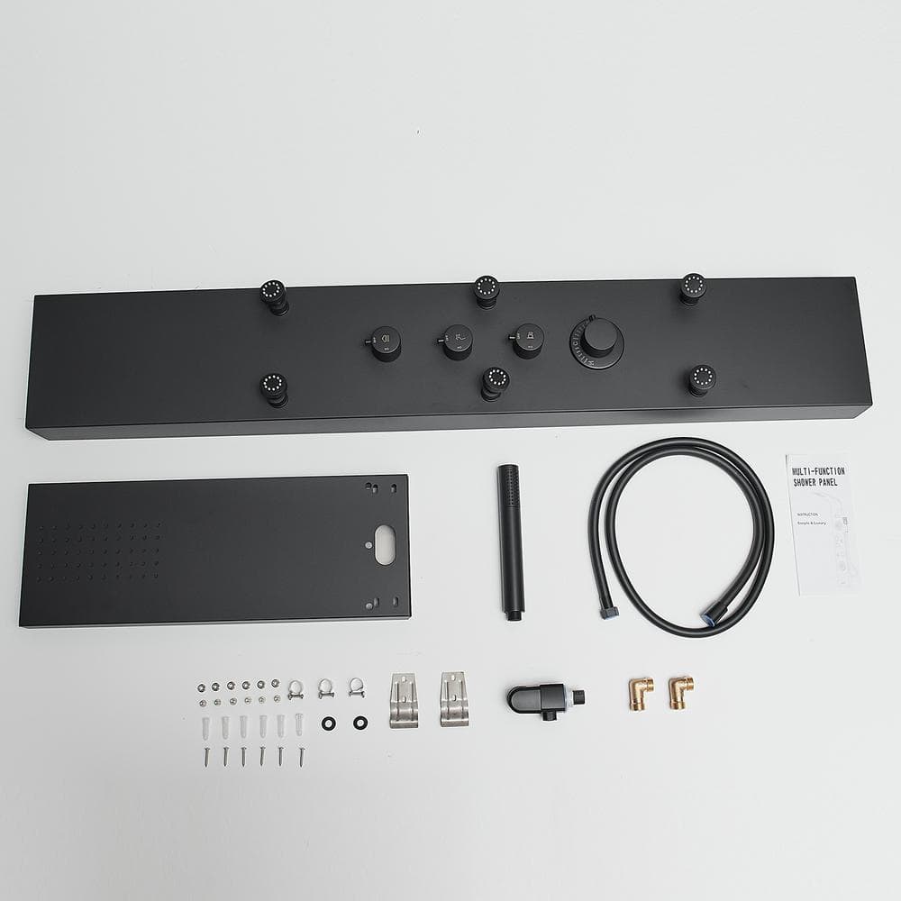 Matte Black 47'' Stainless Steel Shower Panel with Jets