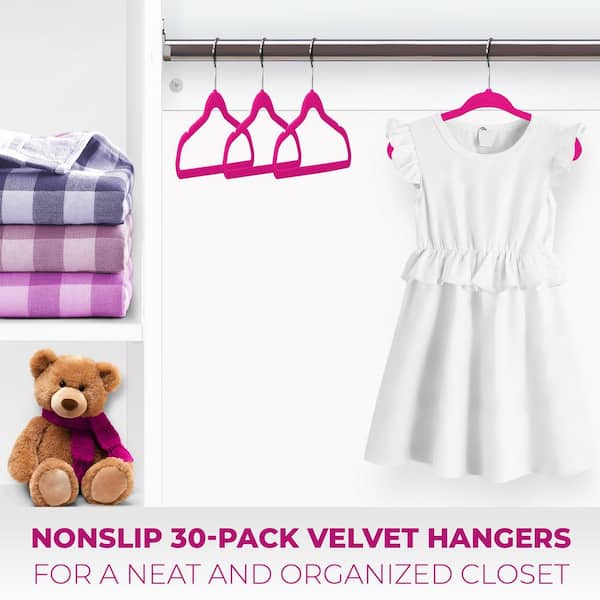 OSTO Pink Velvet Hangers 100-Pack OV-113-100-BLSH-H - The Home Depot