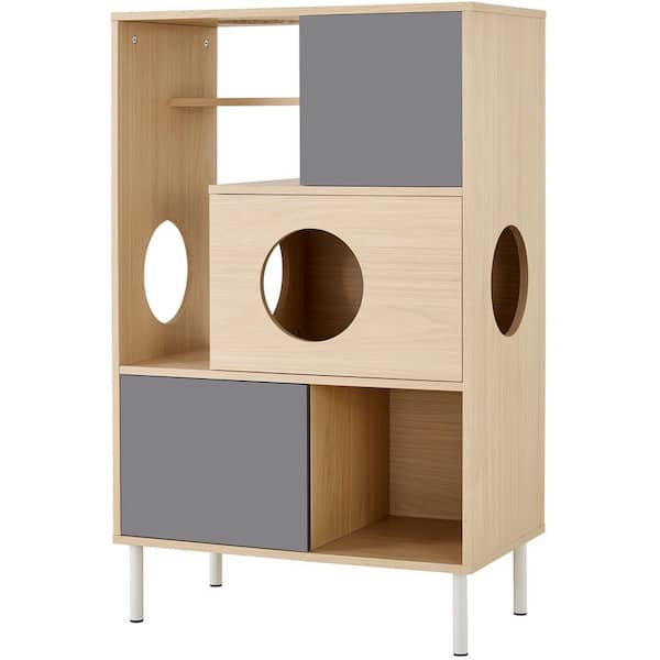 Modern Cat House Cat Bookcase with Storage for Small to Medium Cat