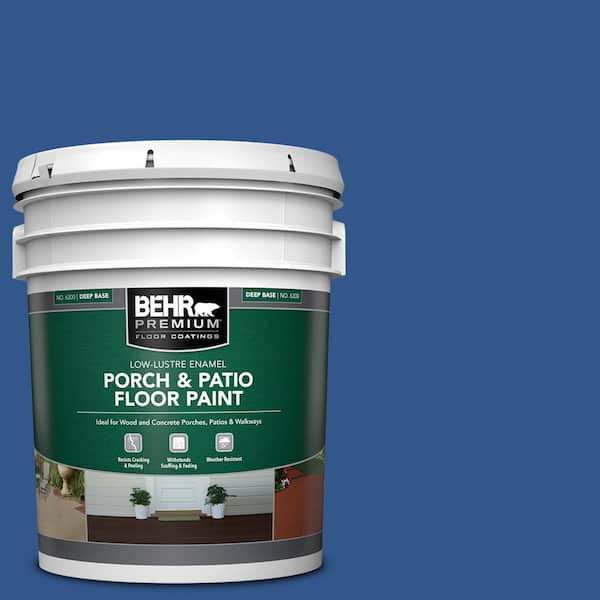 5 gal. #PPU15-03 Dark Cobalt Blue Low-Lustre Enamel Interior/Exterior Porch and Patio Floor Paint