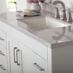 49 in. W x 22 in. D Engineered Solid Surface White Rectangular Single Sink Vanity Top in Silver Ash
