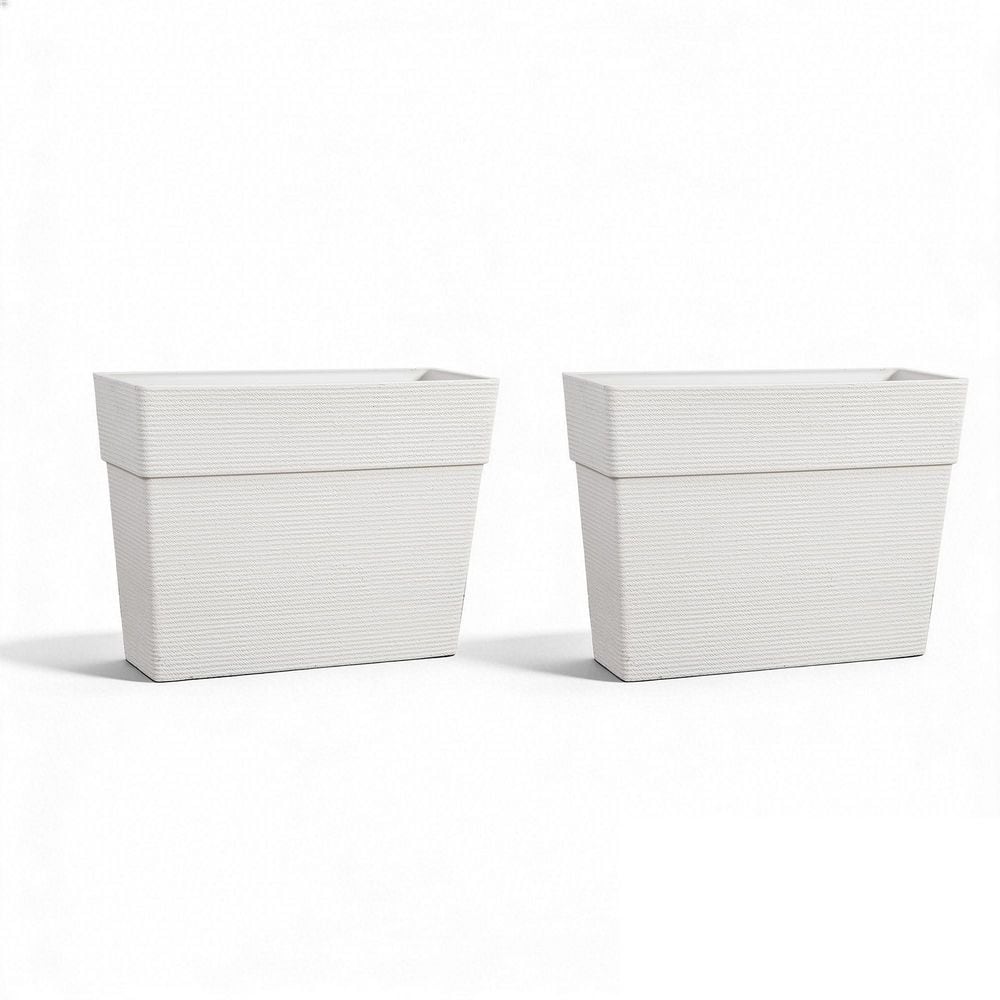 31.5 in. Top Dia x 23.6 in. H White PE Cone Outdoor Planter with Drainage Holes (2-Pack) price history on PriceWatchPro