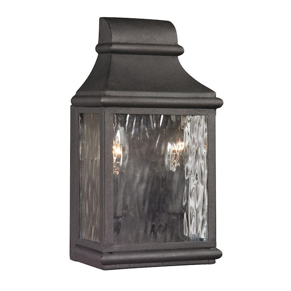 Titan Lighting Worcester Forge Collection 2-Light Charcoal Outdoor Sconce