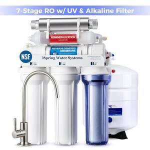 ISpring RCC7AK-BLK NSF/ANSI 58 Certified 6-Stage Alkaline Reverse Osmosis System – Under Sink Water Filter With Black RO Faucet & Remineralization