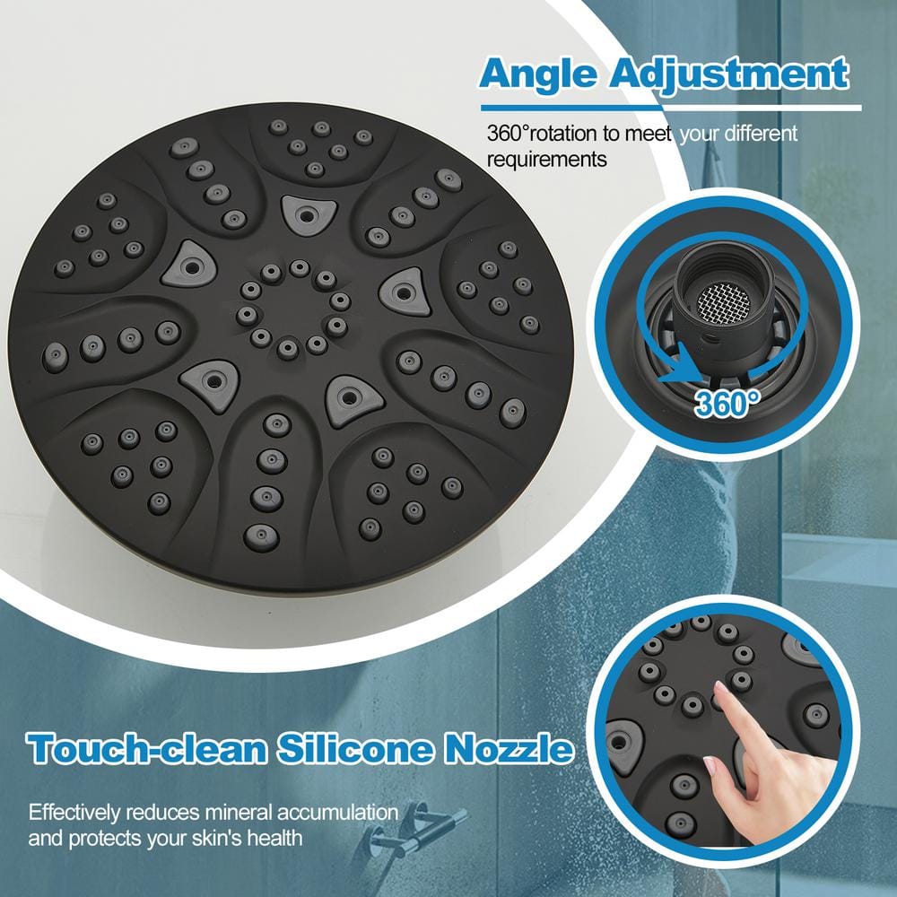 Matte Black Dual Function Rain Shower Faucet with Handheld