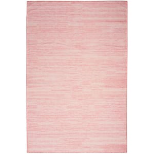 Washable Essentials Pink 5 ft. x 7 ft. All-over design Contemporary Area Rug