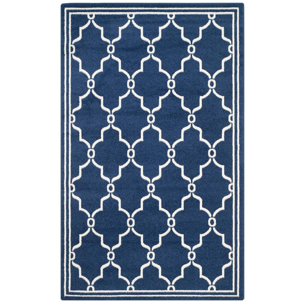 SAFAVIEH Amherst Navy/Beige 5 ft. x 8 ft. Geometric Diamond Area Rug