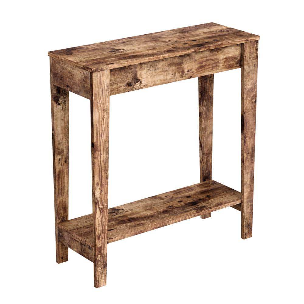 Safdie and Co. 31 in. Reclaimed Wood Rectangle Wood Console Table with-Shel