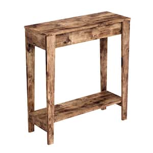 Safdie and Co. 31 in. Reclaimed Wood Rectangle Wood Console Table with-Shelves