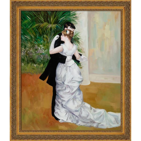 LA PASTICHE Dance in The City with Baroque Antique Gold Frame by Pierre-Auguste Renoir Framed Art Print Wall Art 24 in. x 28 in.