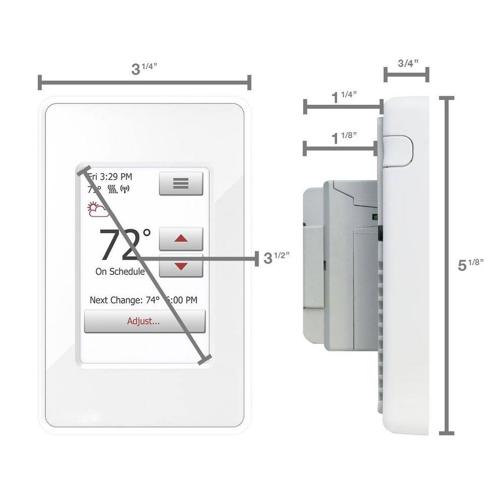 QuietWarmth Smart Touch Programmable WiFi Thermostat with Floor Sensor