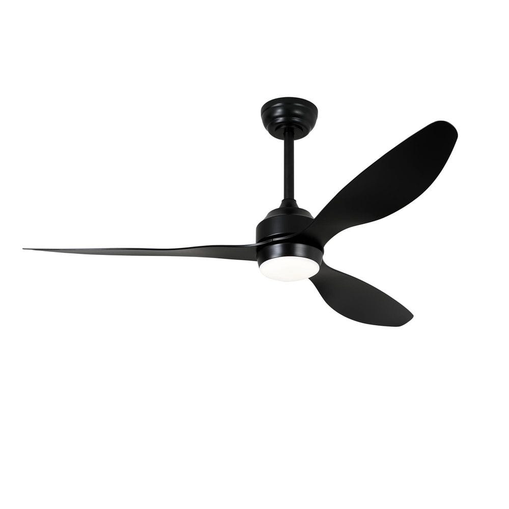 52 in. Black Ceiling Fan with 3 Wood Blades, LED Light and Remote, Dimmable for Bedroom, Living Room price history on PriceWatchPro