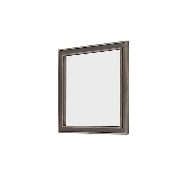 1.25 in. x 41.5 in. Rectangular Wooden Frame Brown Dresser Mirror