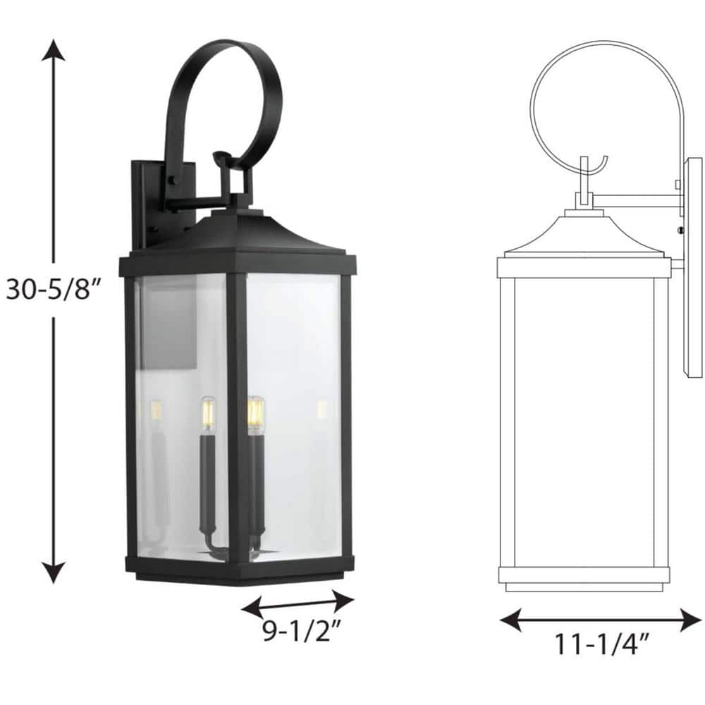 Rustic Charm Black and Bronze Outdoor Wall Lantern