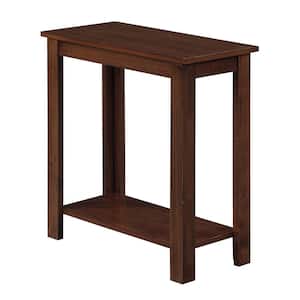 Designs2Go Baja 12 in. Espresso Standard Rectangular Wood End Table with Shelf