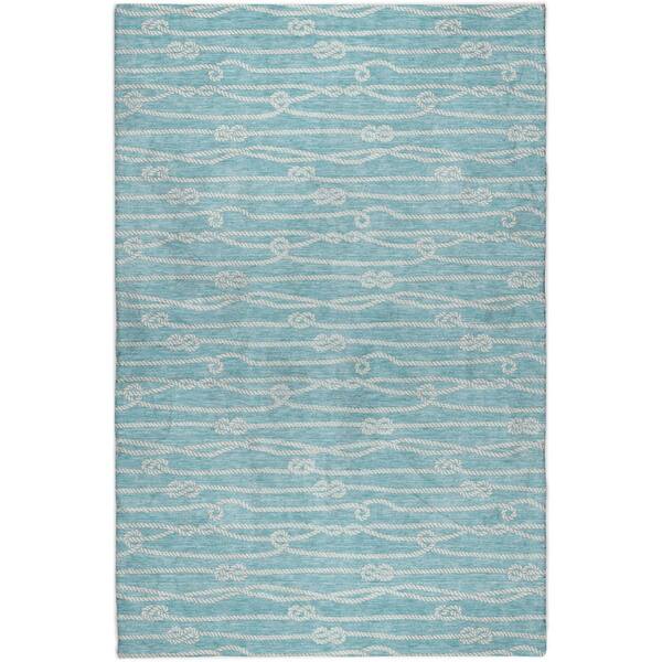 Dream Shag Premium Machine Washable Abstract ADS152 Lagoon 10 ft. x 14 ft. Area Rug