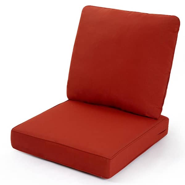 Cesicia 24 in. x 24 in. 2-Piece Deep Seating Outdoor Lounge Chair Cushion in Red