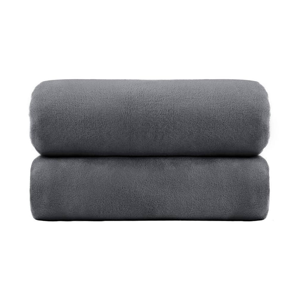  JML Microfiber Bath Towel 2 Pack(30 x 60), Oversized Thick  Towels, Soft, Super Absorbent and Fast Drying, No Fading Multipurpose Use  for Sports, Travel, Fitness, Yoga, 30 in 60 in, Grey