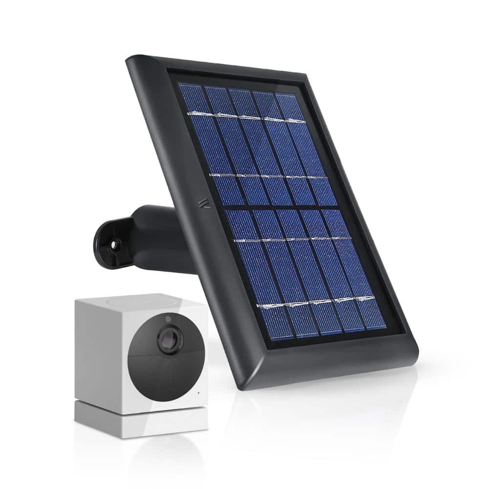Wasserstein 2-Watt 5-Volt Black Solar Panel for Wyze Cam Outdoor - Power Your Surveillance Camera Continuously (1-Pack)