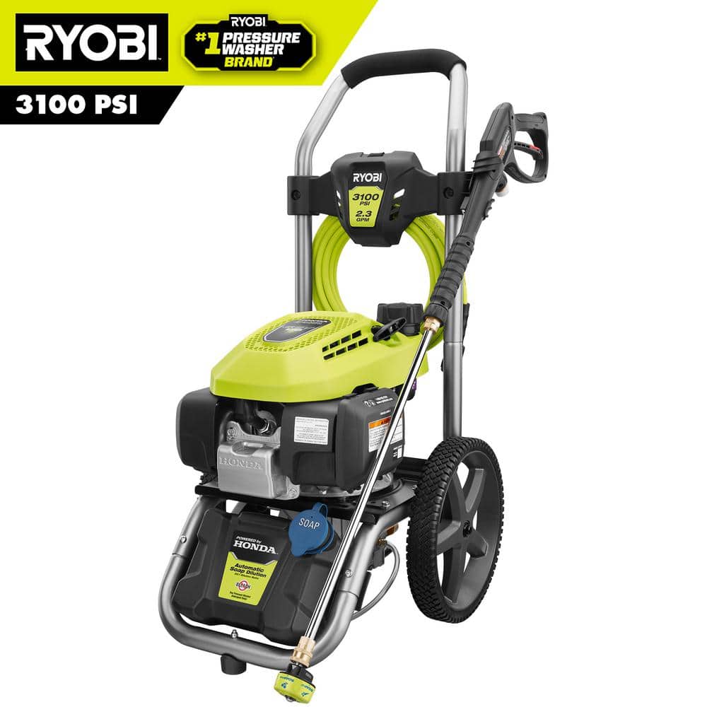 RYOBI 3100 PSI 2.3 GPM Cold Water Gas Pressure Washer with Honda GCV167 Engine -  RY803023A