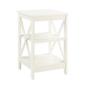 Oxford 15.75 in. Ivory Standard Square MDF End Table with Shelves