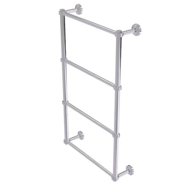 Allied Brass Waverly Place Collection 36 in. Wall Mounted 4 Tier Ladder Towel Bar with Groovy Detail in Polished Chrome