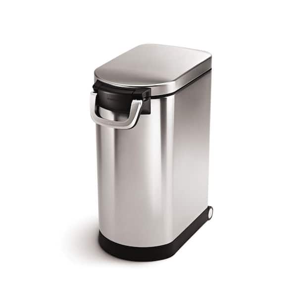 simplehuman Large Pet Food Storage Can in Fingerprint-Proof Brushed Stainless Steel