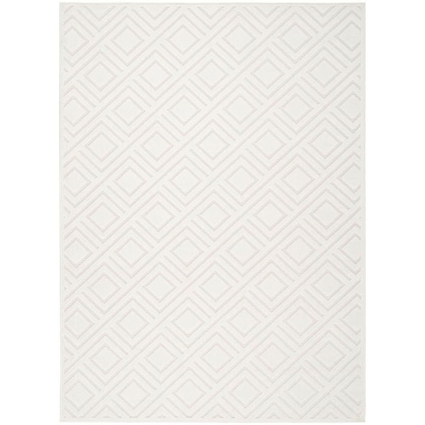Casual Ivory 7 ft. x 9 ft. Checker Contemporary Area Rug