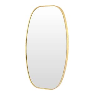 24 in. W x 36 in. H Glod Oval Wall Mirror Aluminum Frame Vanity Mirror Bathroom Mirror