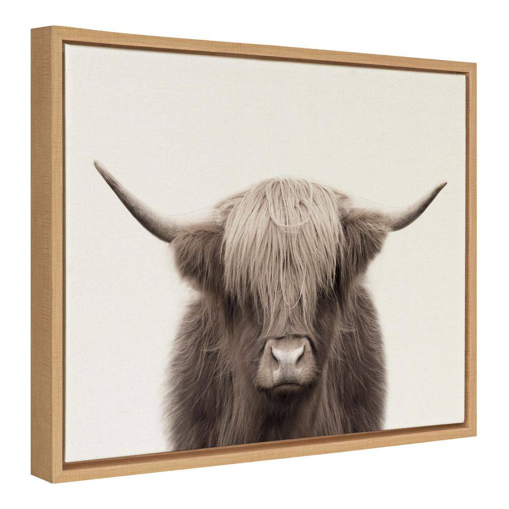 Hey Dude Highland Cow Framed Canvas Wall Art