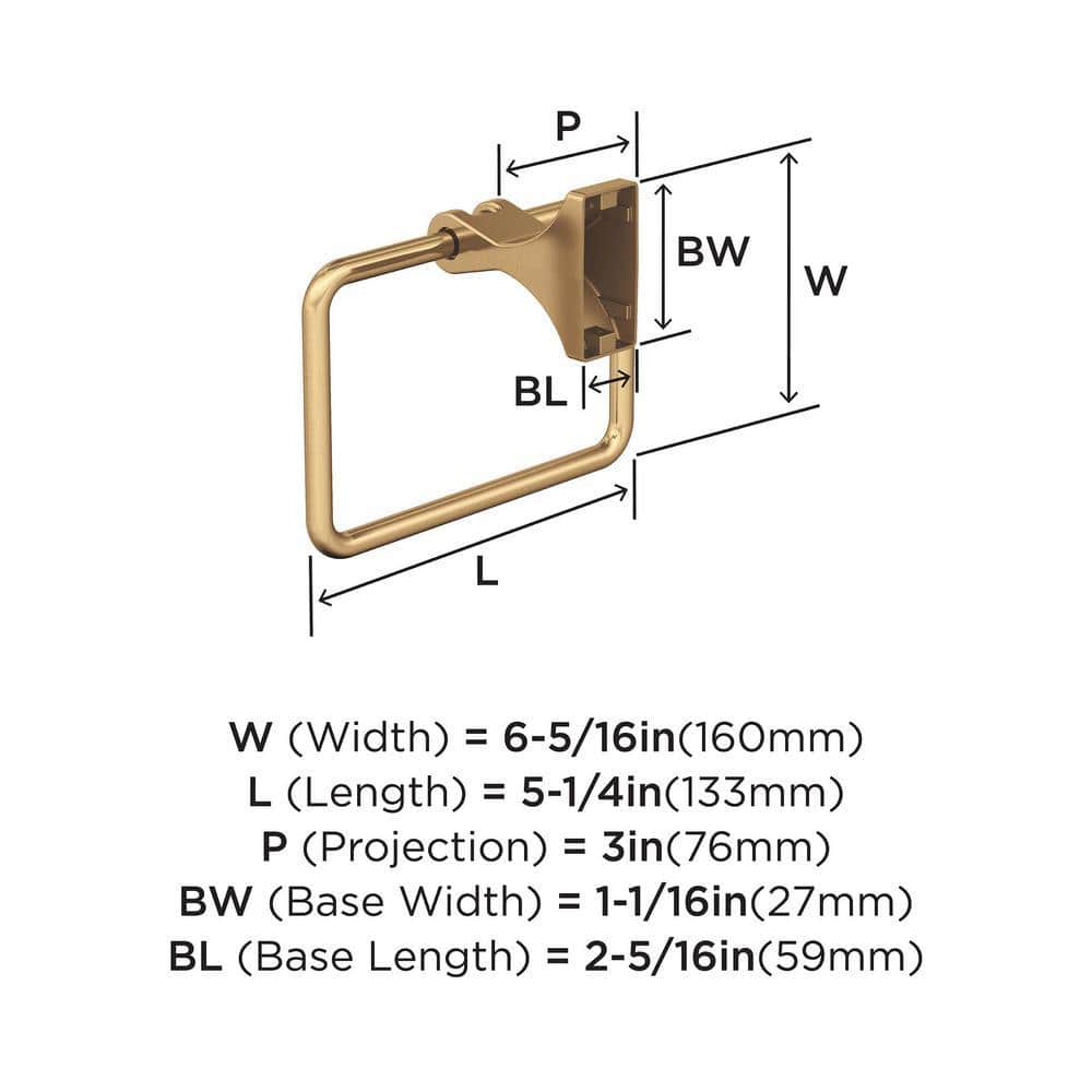 Champagne Bronze 5-1/4 inch Wall Mounted Towel Ring