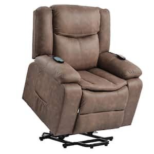 Brown Power Lift Chair for Elderly with Adjustable Massage Function, Recliner Chair with Heating System