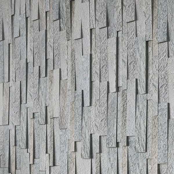CRUZ BAY STUDIO Linear Lines 4 in. x 6 in. Himalayan Frost Split Face Quartzite Tile Sample