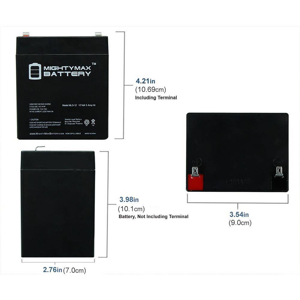 Mighty Max 12V 5Ah Sealed Lead Acid Battery