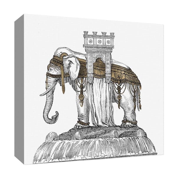PTM Images ''Asiatic Elephant III'' Canvas Abstract Wall Art 15 in. x 15 in.