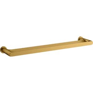 Avid 24 in. Wall Mounted Double Towel Bar in Vibrant Brushed Moderne Brass