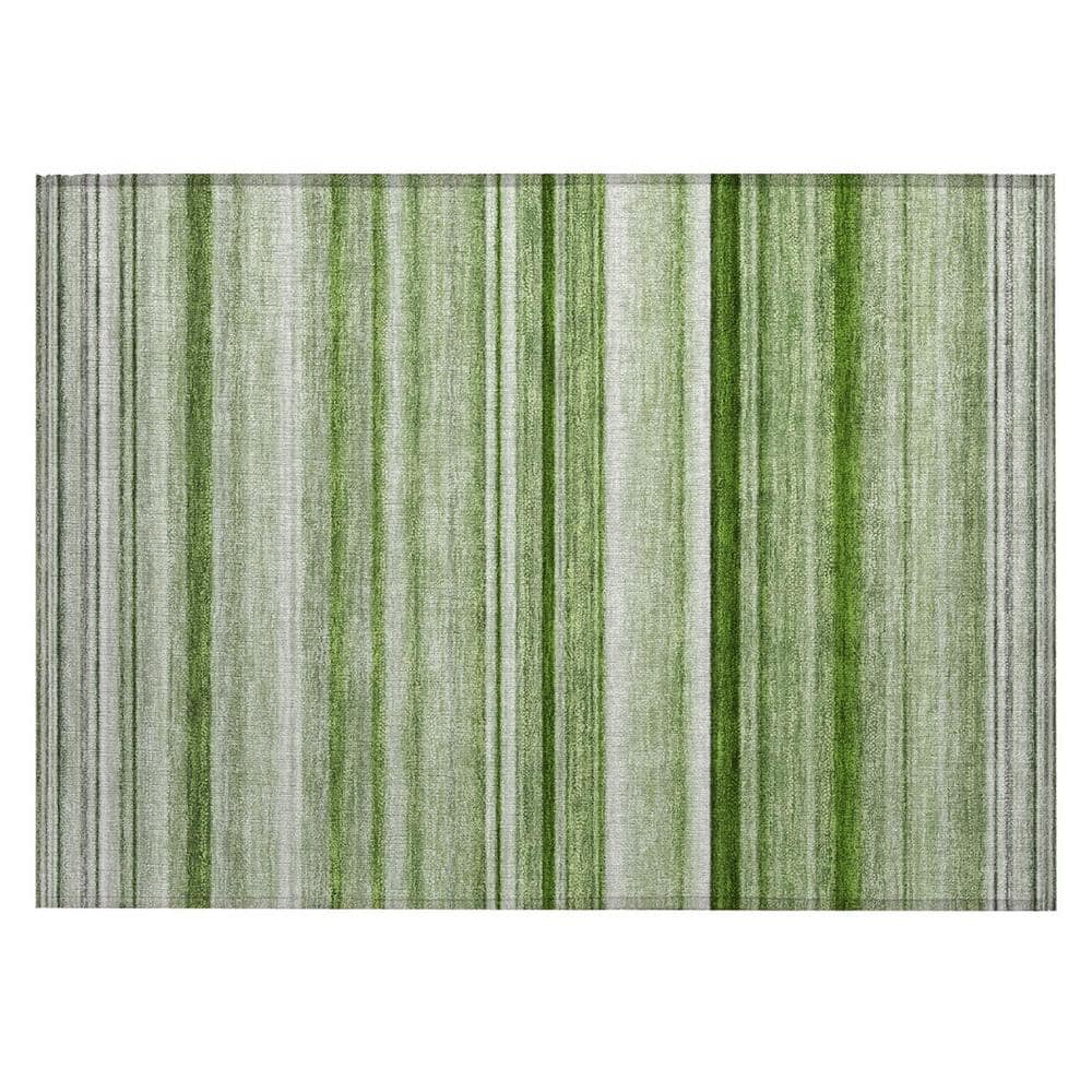 Artichoke Green 2 ft. x 3 ft. Woven Striped Polyester Rectangle Indoor/Outdoor Area Rug price history on PriceWatchPro
