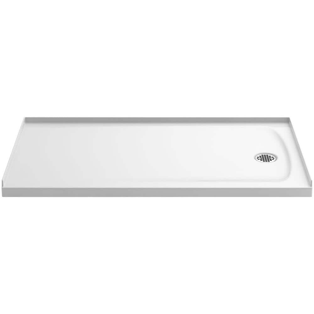 Ballast 60" x 32" White Acrylic Shower Base with Right-Hand Drain