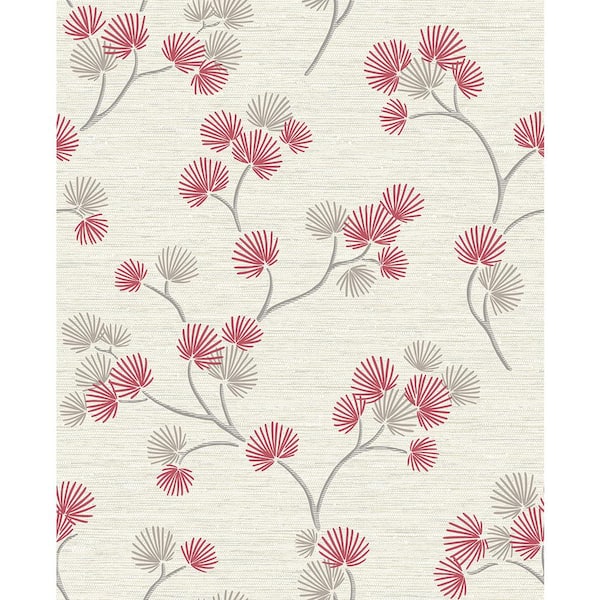 Fine Decor Kira Red Trail Matte Non-pasted Paper Wallpaper