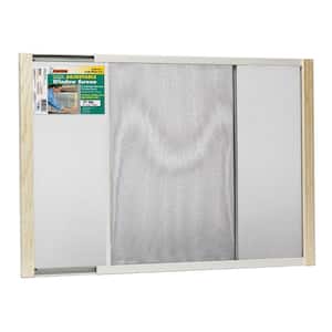 21 - 37 in. W x 18 in. H Clear Wood Frame Adjustable Window Screen