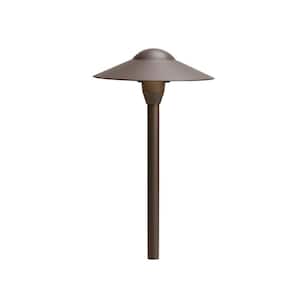 Low Voltage 8 in. Textured Architectural Bronze Hardwired Weather Resistant Dome Stem Path Light with No Bulbs Included