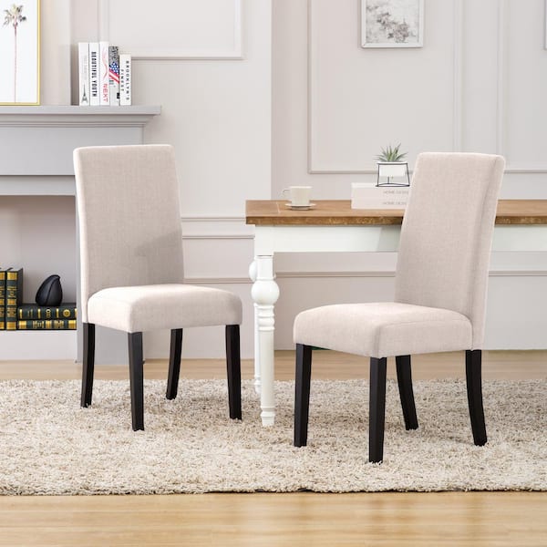 WESTINFURNITURE Nina Side Chair Linen Fabric Upholstered WESTINFURNITURE Nina Side Chair Linen Fabric Upholstered