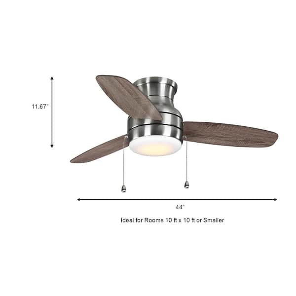 Home Decorators Collection Ashby Park 44 In White Color Changing Integrated Led Brushed Nickel Ceiling Fan With Light Kit And 3 Reversible Blades 59244 - Home Depot Decorators Collection Ceiling Fan
