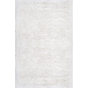 Kristan Solid Shag Ivory Doormat 3 ft. x 5 ft. Area Rug