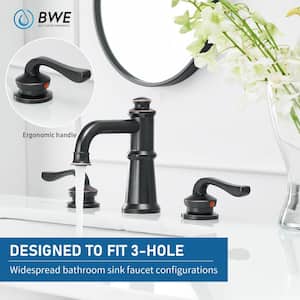8 in. Widespread Double Handles Bathroom Faucet with Supply Hose in Oil Rubbed Bronze