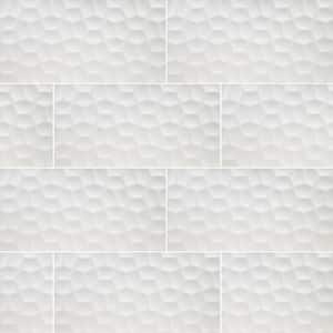 Adella Viso White 11.75 in. x 23.5 in. Matte Ceramic Stone Look Wall Tile (14 sq. ft./Case)