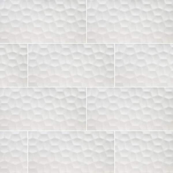 Adella Viso White 12 in. x 24 in. Glazed Ceramic Wall Tile (14 sq. ft. /  case) 