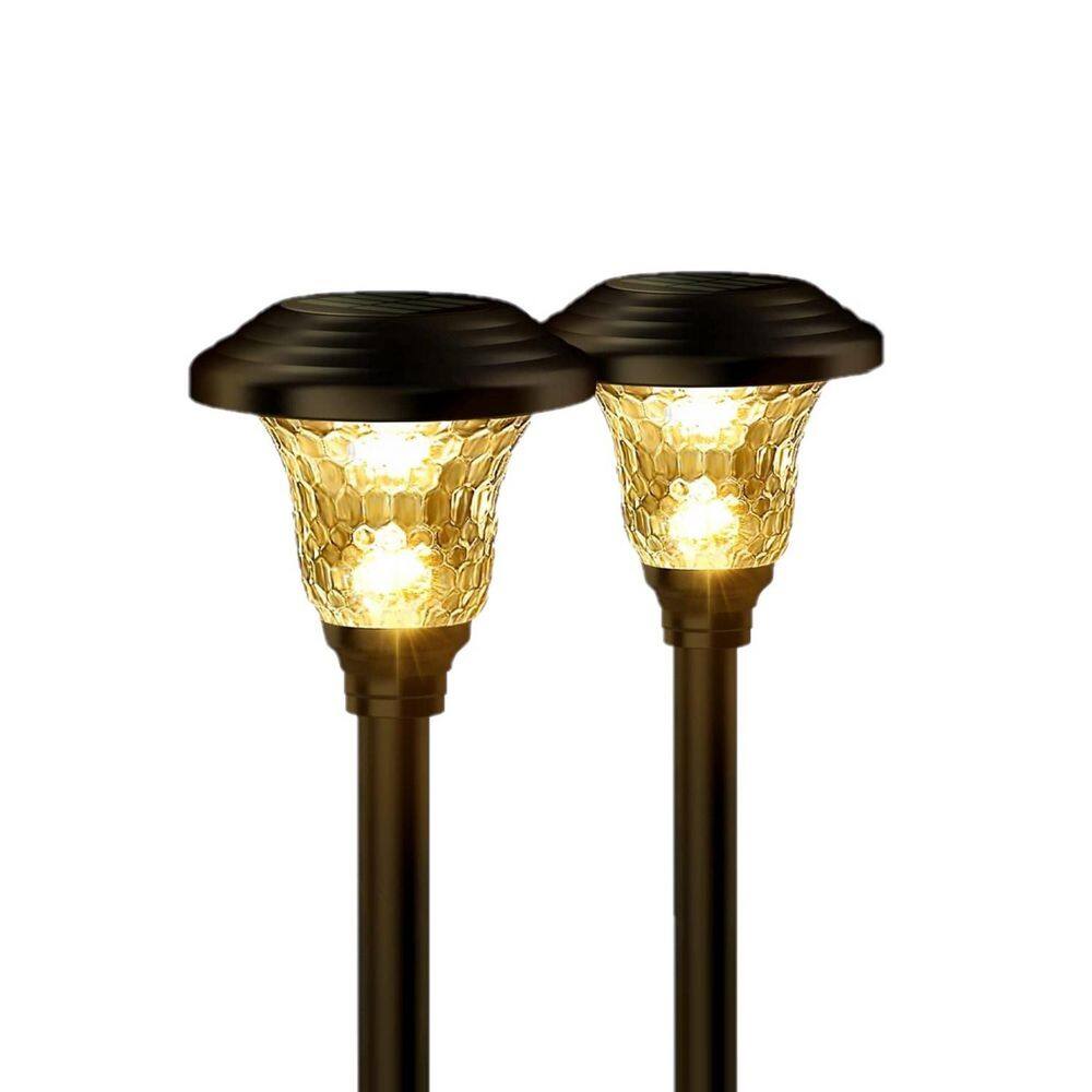 Warm White 2 Pack Solar Pathway Lights, Anti-rust Coating LED Landscape Lighting for Yard price history on PriceWatchPro
