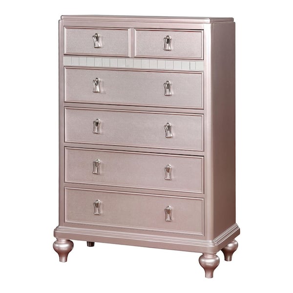 Kloe Rose Gold 5-Drawer 36 in. Chest of Drawers